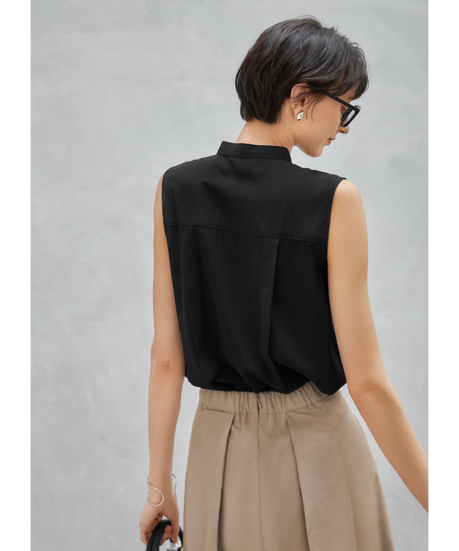 STYLE DELI「しなやかなノースリーブ比翼シャツブラウス」|シャツ・ブラウス|