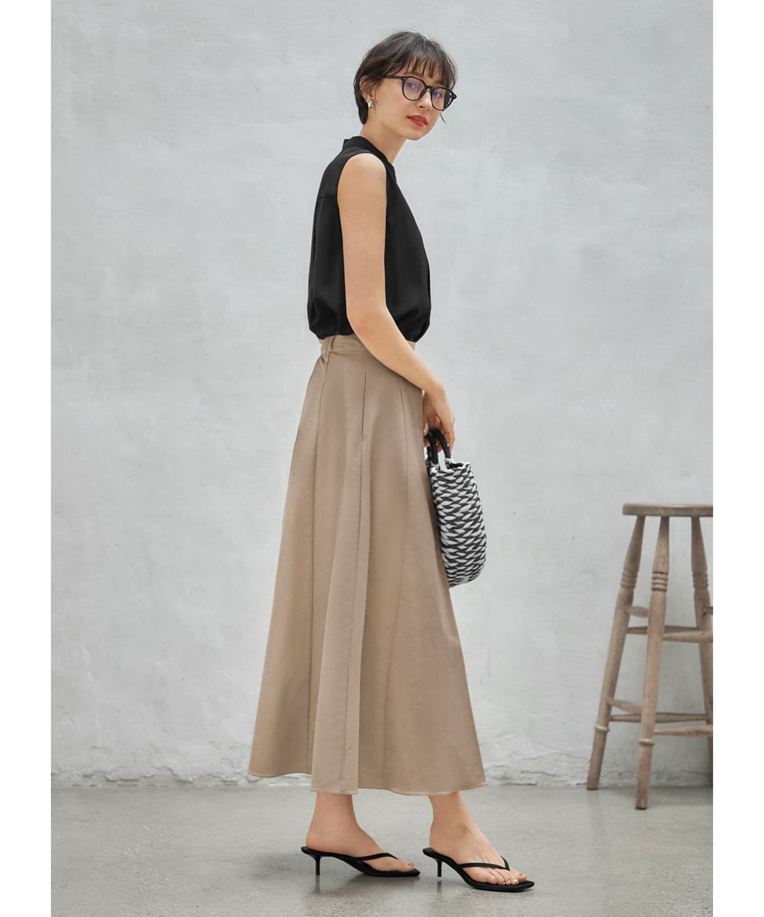 STYLE DELI「しなやかなノースリーブ比翼シャツブラウス」|シャツ・ブラウス|