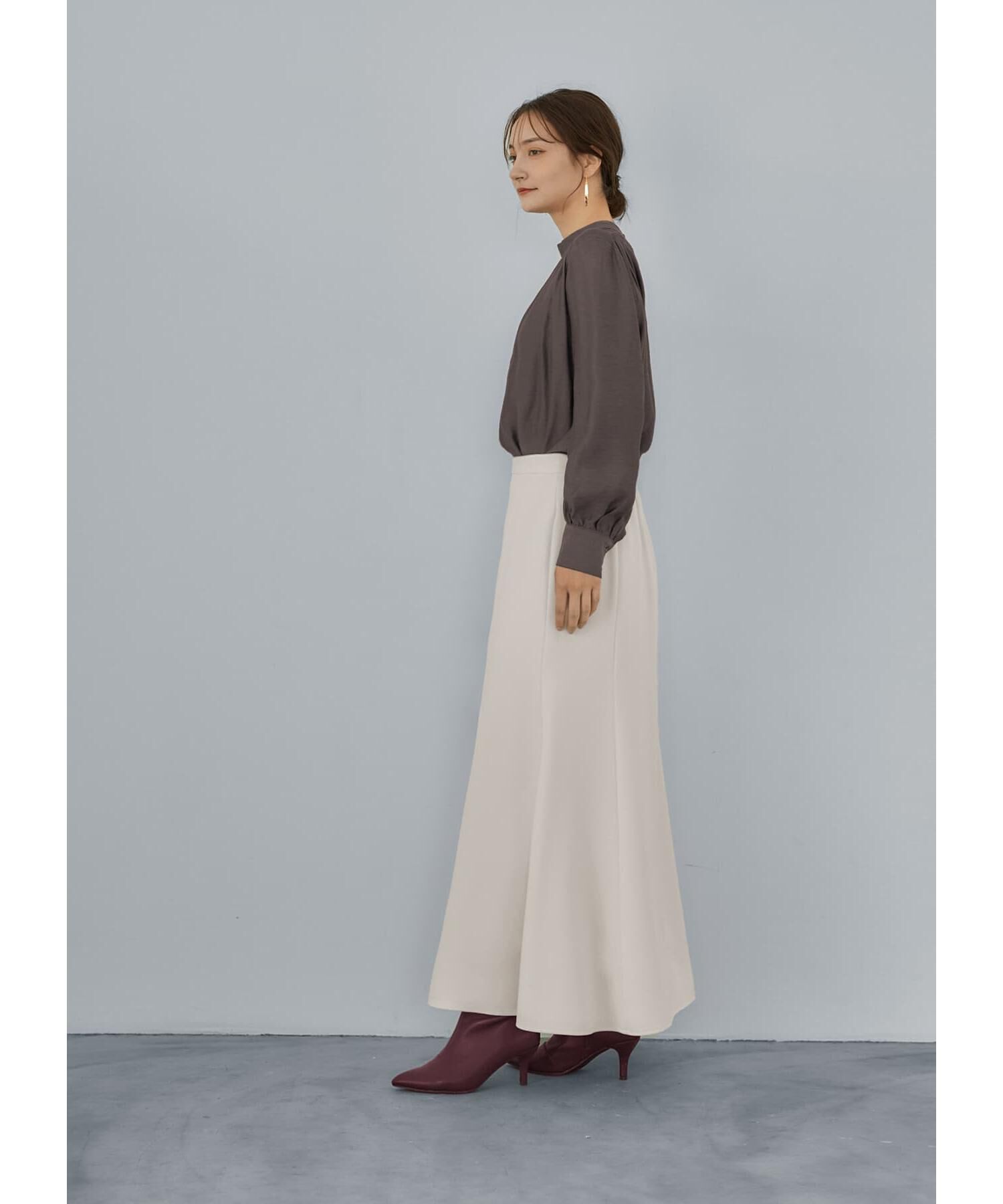 STYLE DELI「微光沢シボ感ギャザーブラウス」|シャツ・ブラウス|