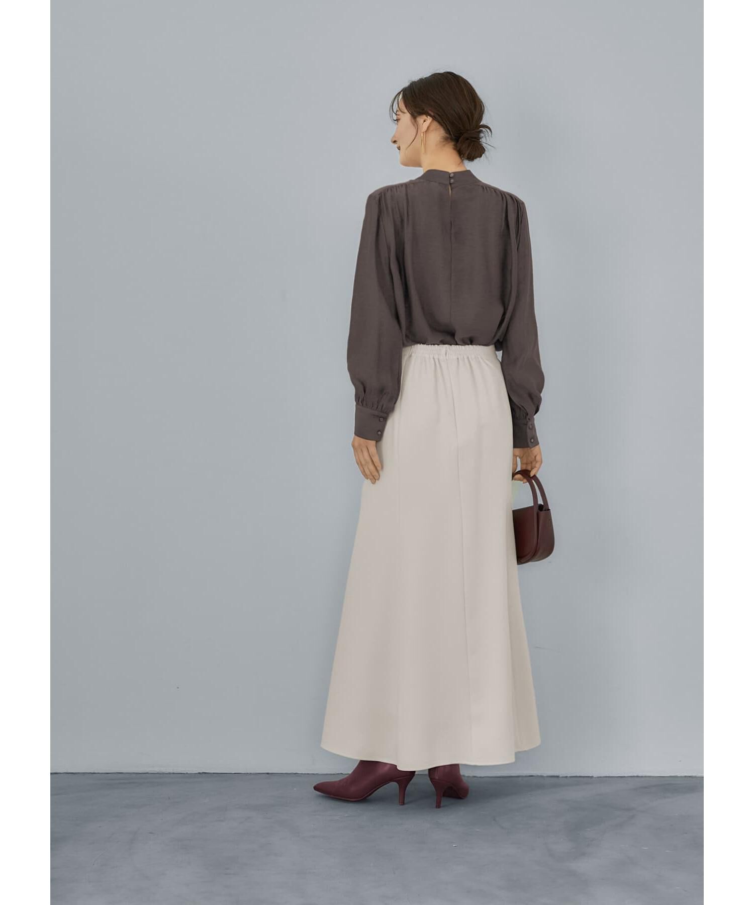 STYLE DELI「微光沢シボ感ギャザーブラウス」|シャツ・ブラウス|