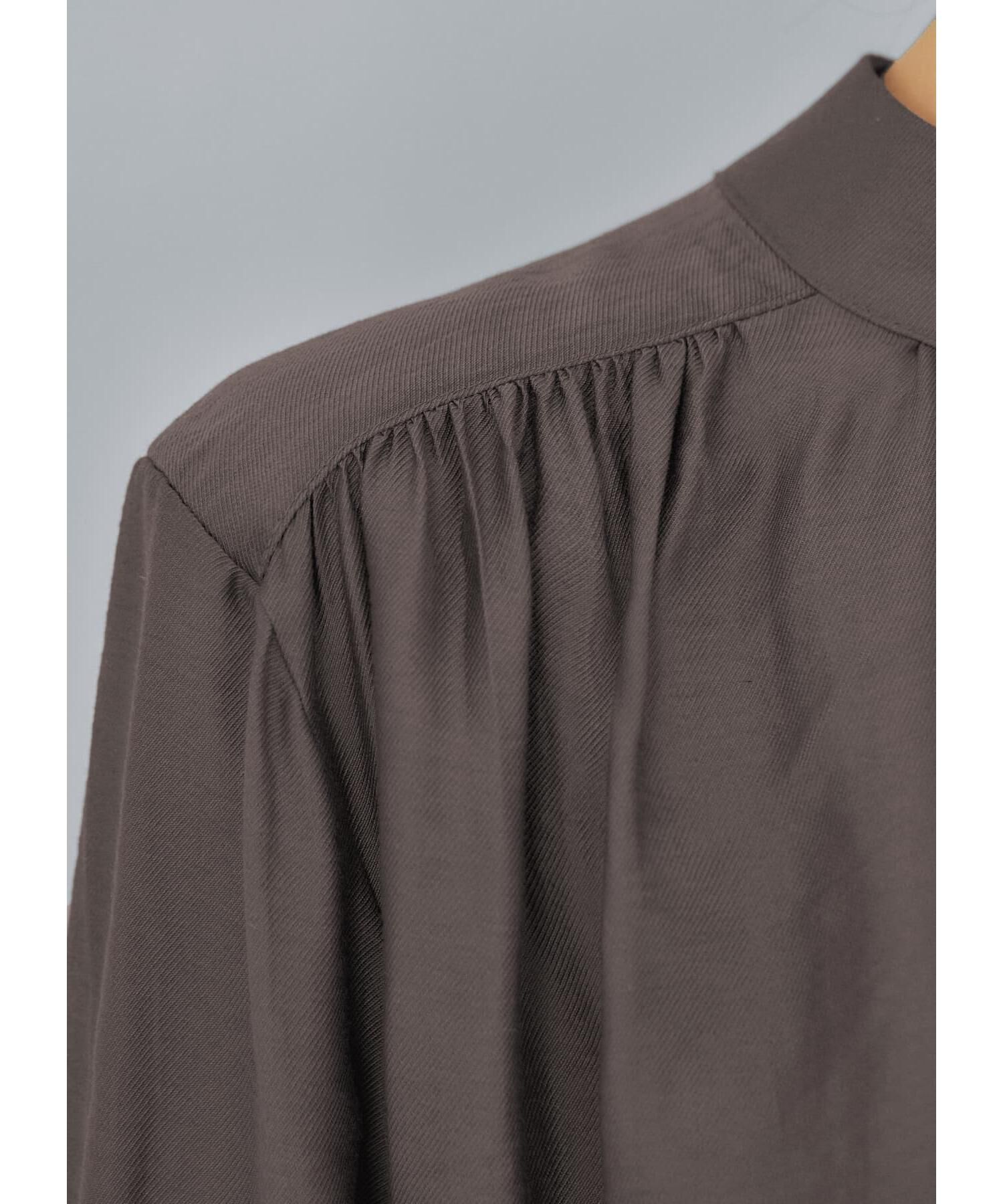 STYLE DELI「微光沢シボ感ギャザーブラウス」|シャツ・ブラウス|