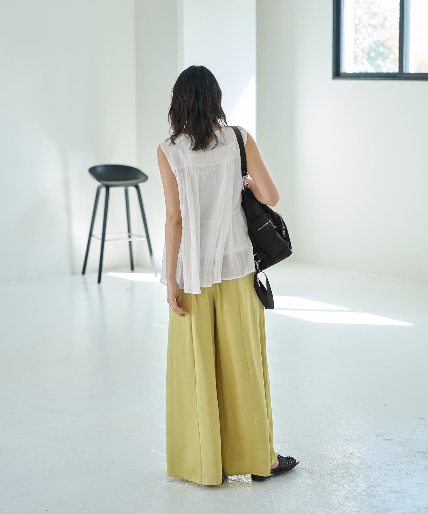 STYLE DELI「【LUXE】コットン楊柳ノースリブラウス」|シャツ・ブラウス|