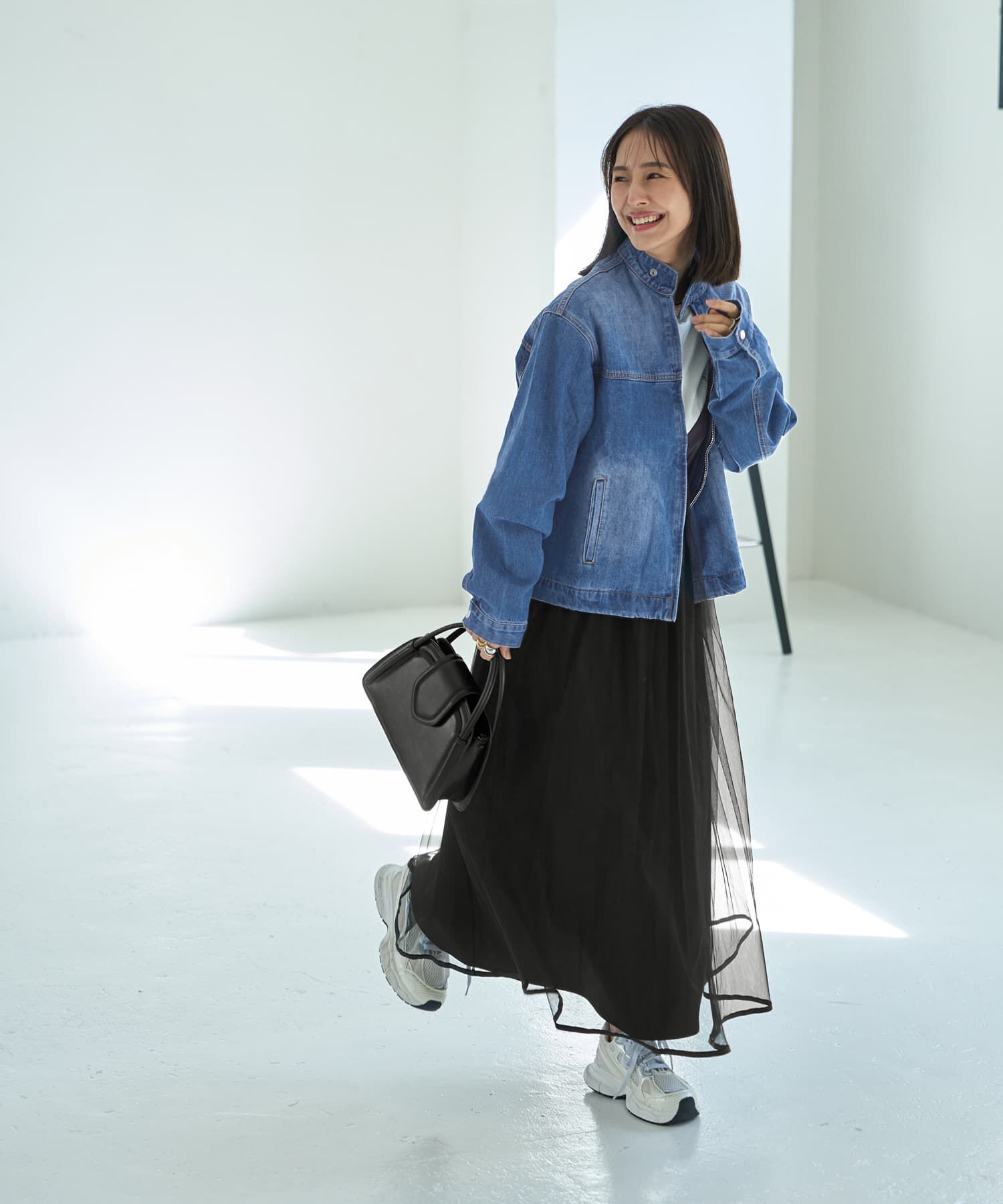 STYLE DELI「【LUXE】チュールギャザーキャミ型ワンピース」|ジャンパースカート|