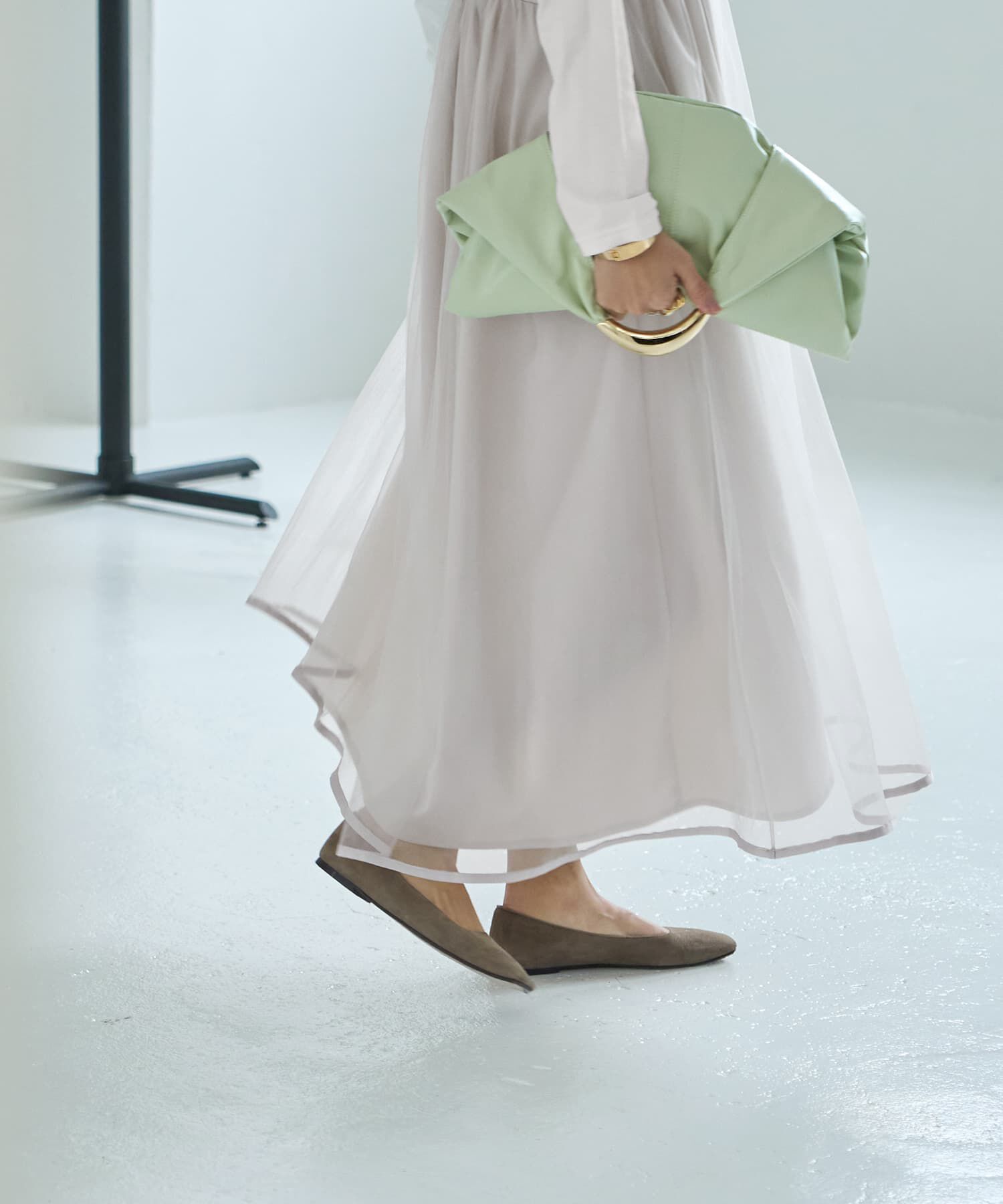 STYLE DELI「【LUXE】チュールギャザーキャミ型ワンピース」|ジャンパースカート|