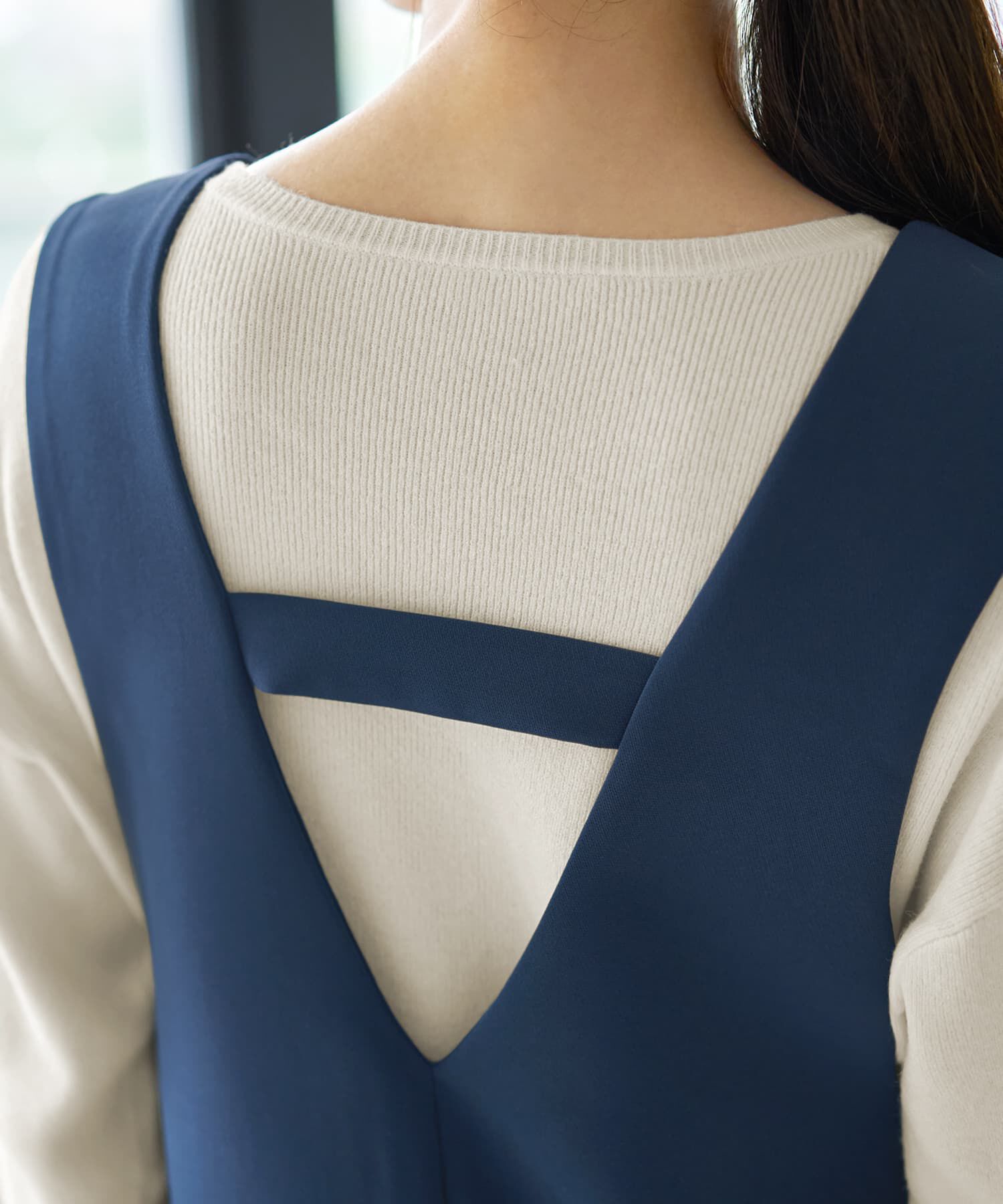 STYLE DELI「【LUXE】AラインフロントVジャンパースカート」|ジャンパースカート|