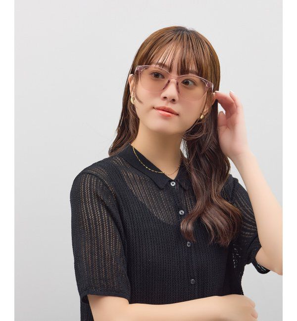  「SUNCUTGlasses/UV100%CUT ウェリントン型 サングラス | カラーレンズ 軽量 TR素材 紫外線対策 UVカット」|サングラス|ライトピンク