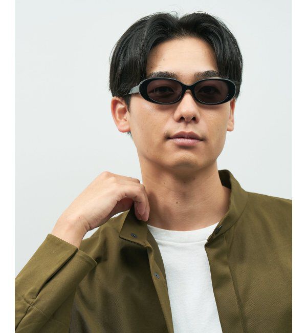  「【WEB限定】オーバル型 サングラス｜Y2K│紫外線対策│Zoff 横長 スクエア 韓国ファッション」|サングラス|ブラック