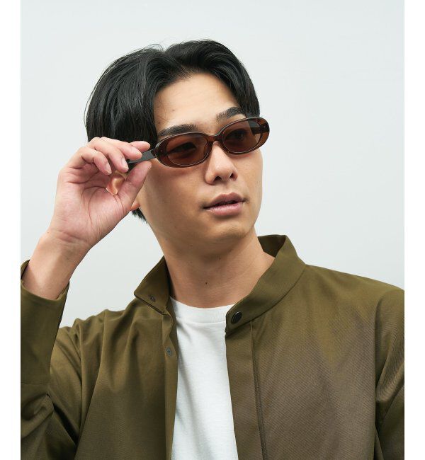  「【WEB限定】オーバル型 サングラス｜Y2K│紫外線対策│Zoff 横長 スクエア 韓国ファッション」|サングラス|