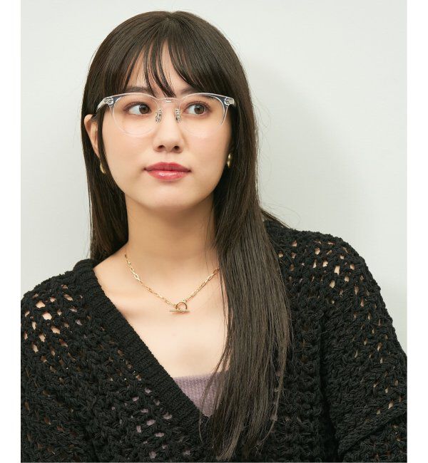  「Zoff｜emiri ボストン型 メガネ |辺見えみり 軽量 黒縁フレーム レンズ交換券付」|メガネ|クリア