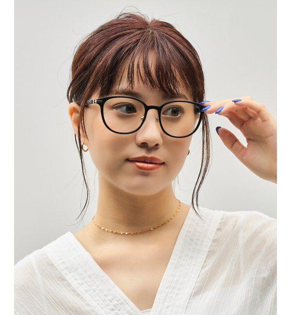  「ボストン型 サングラス (クリアUV100%) クリアレンズ レザー調ラバーテンプル｜紫外線対策 UVカット」|サングラス|ブラック