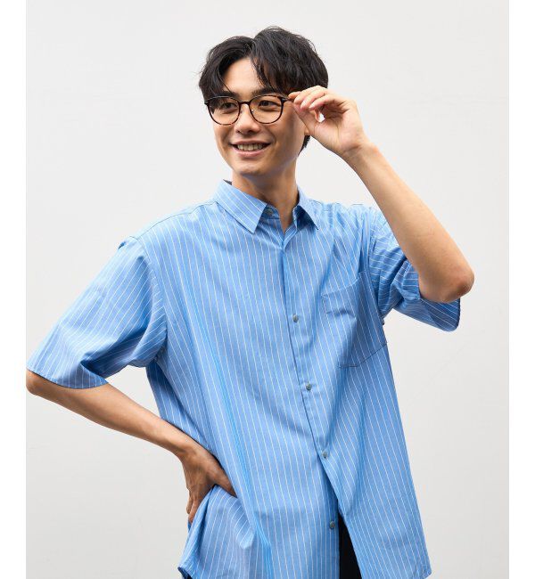  「ボストン型 サングラス (クリアUV100%) クリアレンズ レザー調ラバーテンプル｜紫外線対策 UVカット」|サングラス|