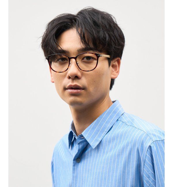  「ボストン型 サングラス (クリアUV100%) クリアレンズ レザー調ラバーテンプル｜紫外線対策 UVカット」|サングラス|