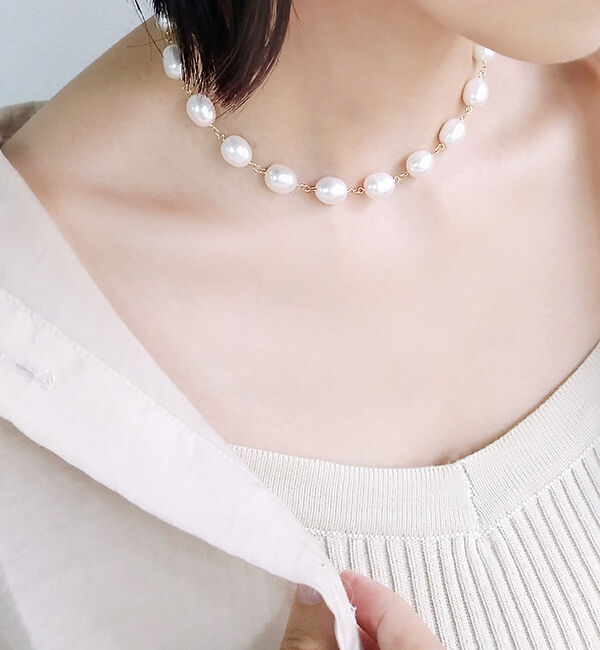 「K14GF 淡水パール チョーカー」|ネックレス|