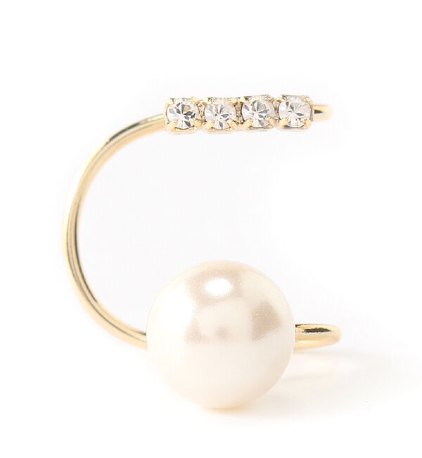 Phoebe「トゥーラインパールビジューイヤーカフ」|イヤリング|