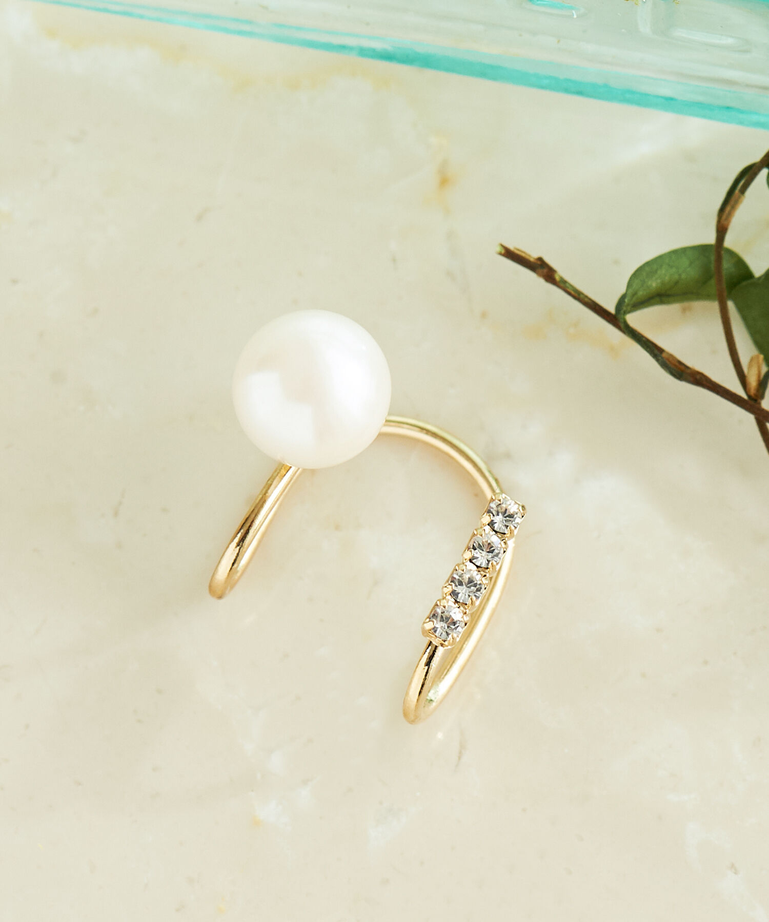 Phoebe「トゥーラインパールビジューイヤーカフ」|イヤリング|