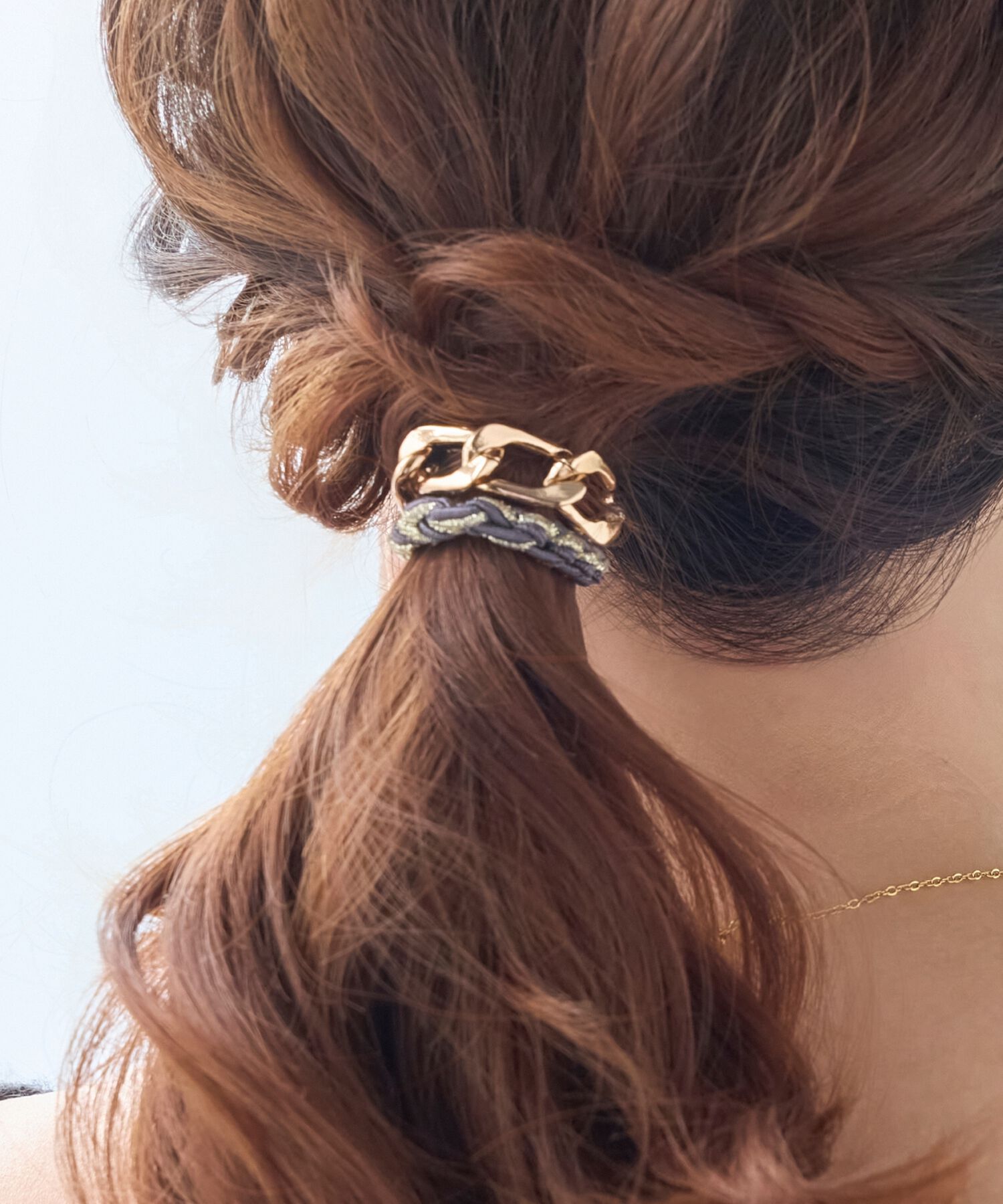 Phoebe「2wayツイストメタルヘアブレス　グレー」|ヘアゴム・シュシュ|