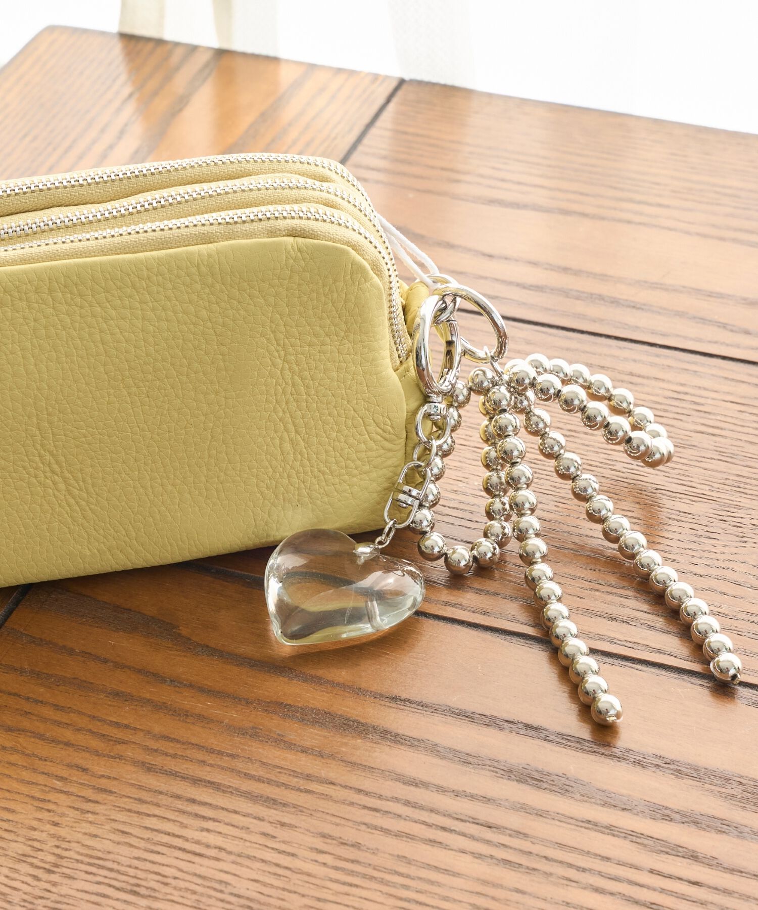 Phoebe「ビッグハートバッグチャーム　クリア」|チャーム・キーホルダー|