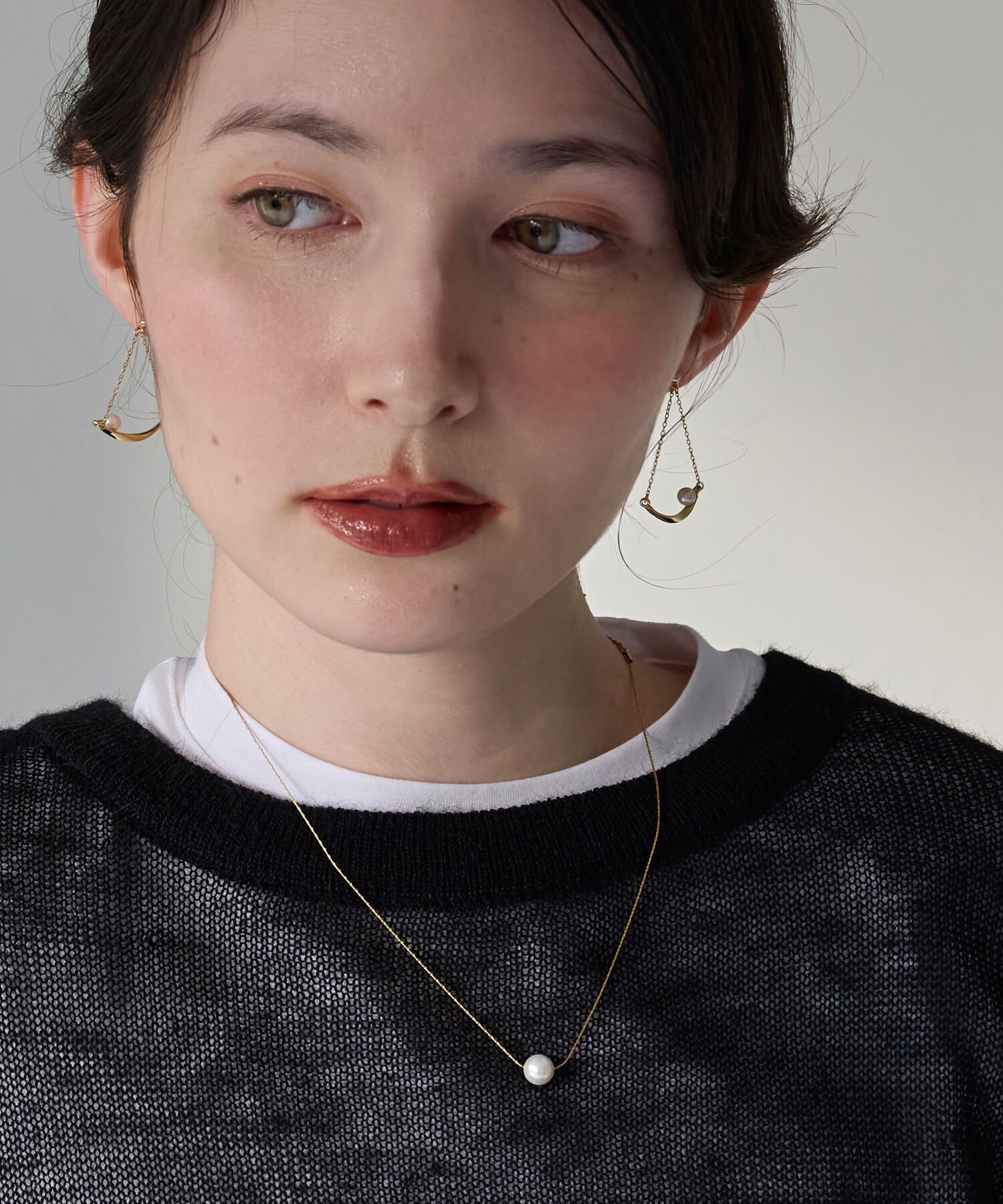 Phoebe「【金属アレルギー対応】ワントップパールネックレス　ゴールド/サージカルステンレス」|ネックレス|