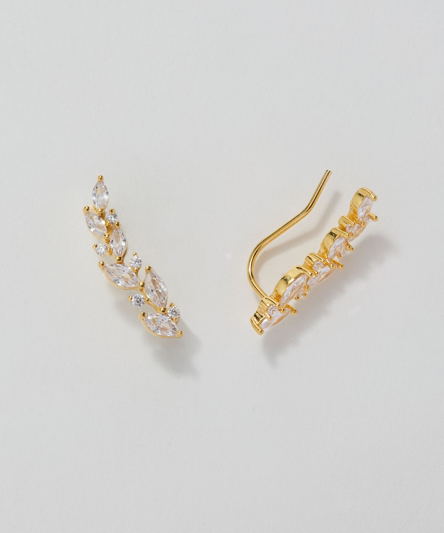 Phoebe「リーフグレースビジューピアス&イヤリング　ゴールド」|ピアス|