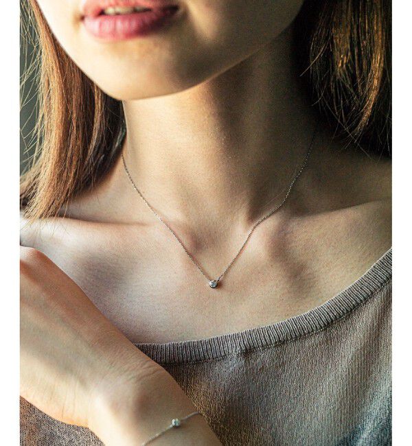 ete「PT900/850 ダイヤモンド 0.15ct ネックレス「ブライト」」|ネックレス|