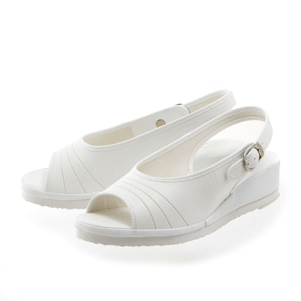 BACKYARD FAMILY「ナースサンダル ピュアウォーカー Pure Walker ナースシューズ 黒 ダイマツ 事務 定番」|サンダル|ホワイト1