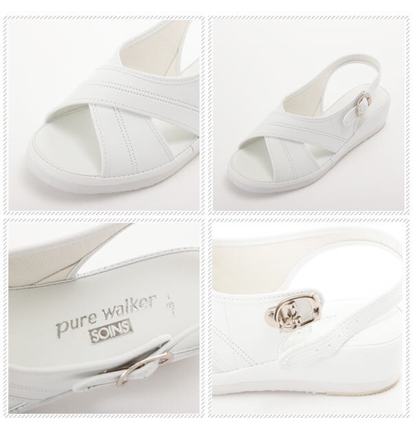 BACKYARD FAMILY「ナースサンダル ピュアウォーカー Pure Walker ナースシューズ 黒 ダイマツ 事務 定番」|サンダル|