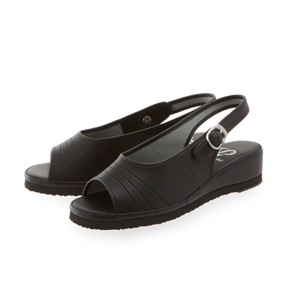 BACKYARD FAMILY「ナースサンダル ピュアウォーカー Pure Walker ナースシューズ 黒 ダイマツ 事務 定番」|サンダル|ブラック1