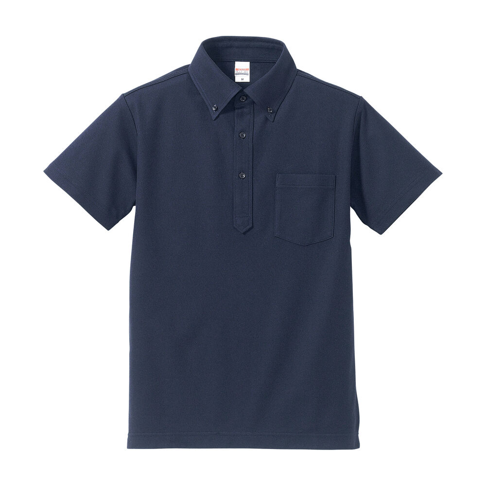 BACKYARD FAMILY「ユナイテッドアスレ ポロシャツ 通販 半袖 レディース メンズ 無地 ボタンダウン ポケット付き」|ポロシャツ|ブルー2