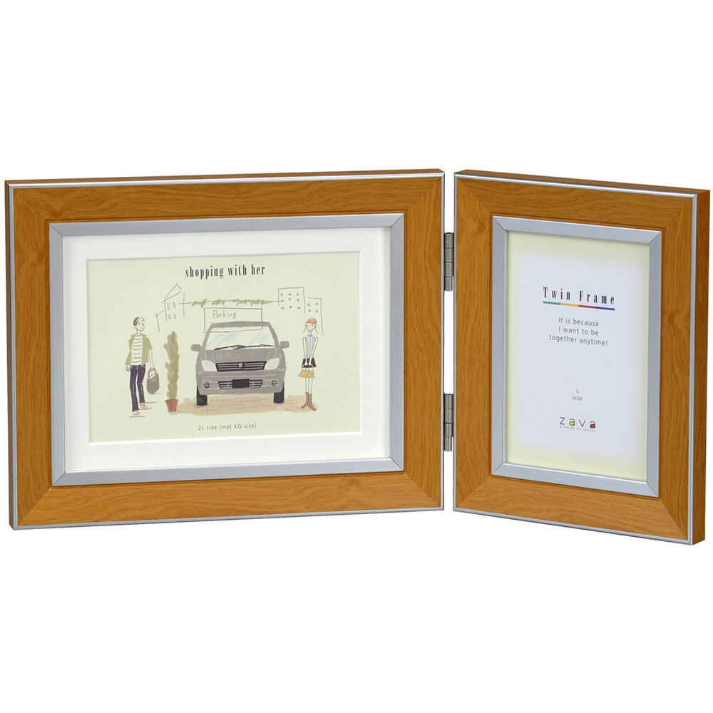 BACKYARD FAMILY「フォトフレーム おしゃれ 通販 壁掛け 2L L判 フォト フレーム 写真立て 2枚 2面 置き型」|その他|ブラウン2