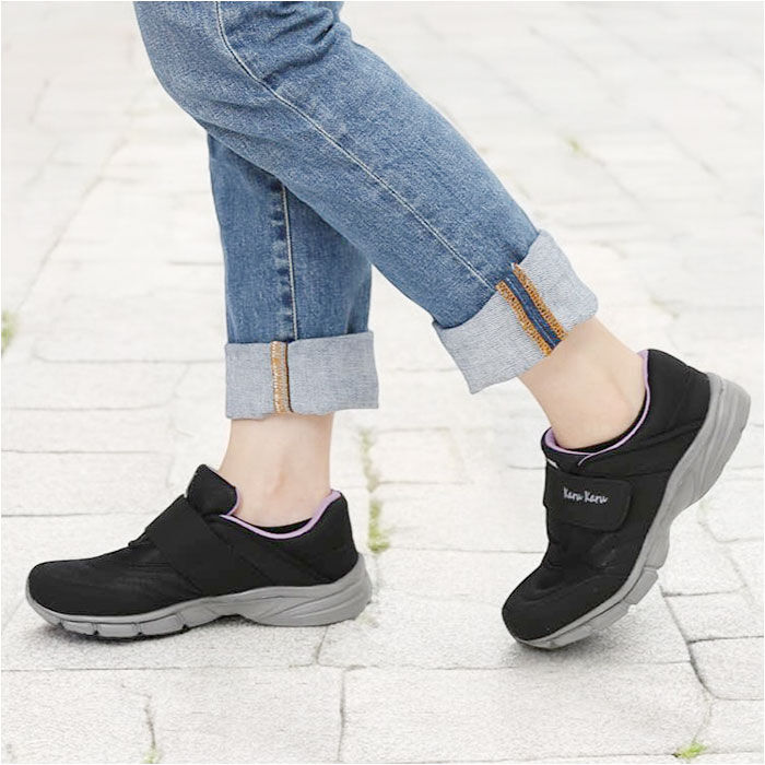 BACKYARD FAMILY「シニア スニーカー 通販 かるかるリラックス LE3918 甲ベルト 面ファスナー レディース」|スリッポン|