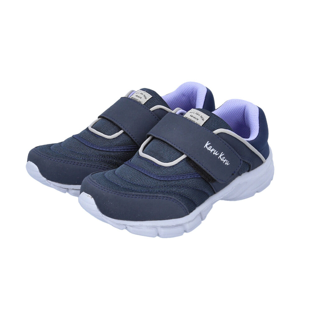 BACKYARD FAMILY「シニア スニーカー 通販 かるかるリラックス LE3918 甲ベルト 面ファスナー レディース」|スリッポン|ブルー1