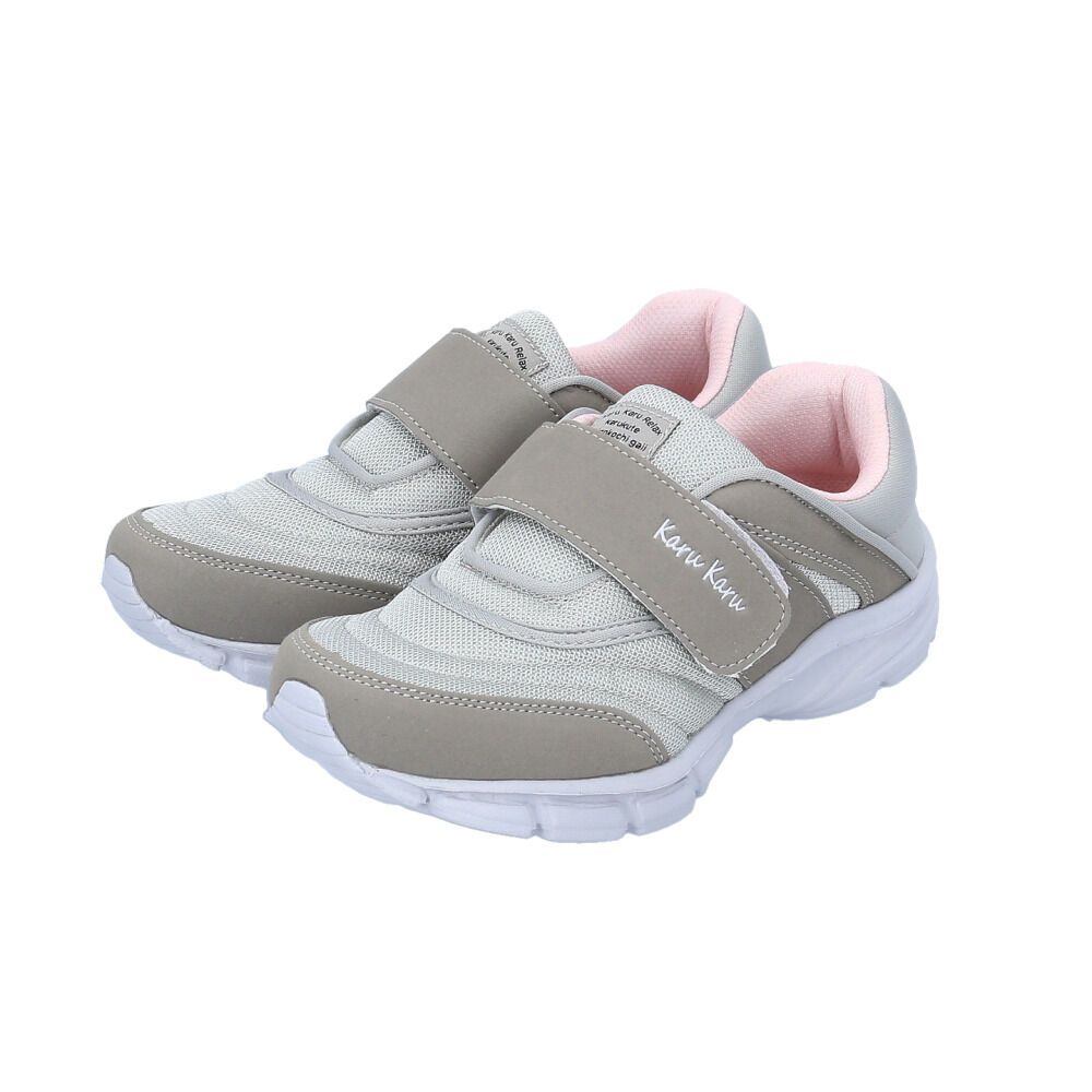 BACKYARD FAMILY「シニア スニーカー 通販 かるかるリラックス LE3918 甲ベルト 面ファスナー レディース」|スリッポン|グレー1