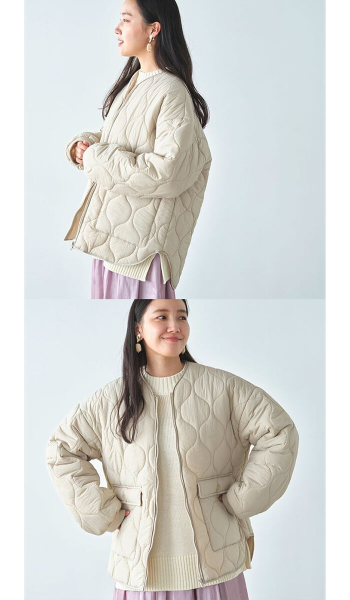 BACKYARD FAMILY「コート 秋 ショート丈 レディース 通販 ノーカラーコート キルティングコート」|その他|