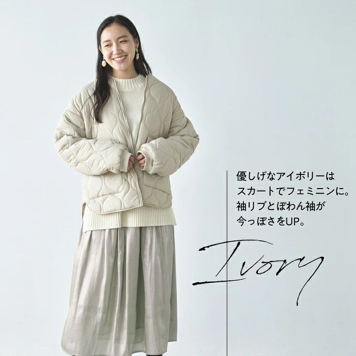 BACKYARD FAMILY「コート 秋 ショート丈 レディース 通販 ノーカラーコート キルティングコート」|その他|