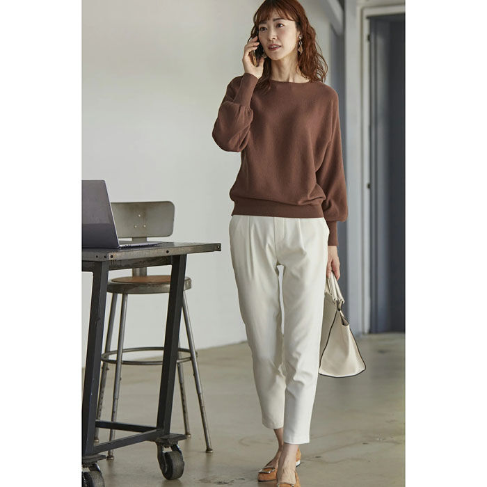 BACKYARD FAMILY「ニット レディース 長袖 通販 セーター トップス ボートネック ドルマンスリーブ きれいめ」|ニット・セーター|