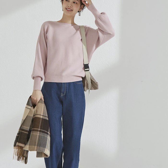 BACKYARD FAMILY「ニット レディース 長袖 通販 セーター トップス ボートネック ドルマンスリーブ きれいめ」|ニット・セーター|