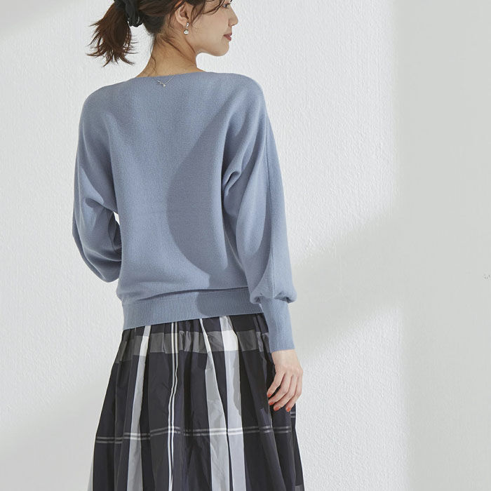 BACKYARD FAMILY「ニット レディース 長袖 通販 セーター トップス ボートネック ドルマンスリーブ きれいめ」|ニット・セーター|