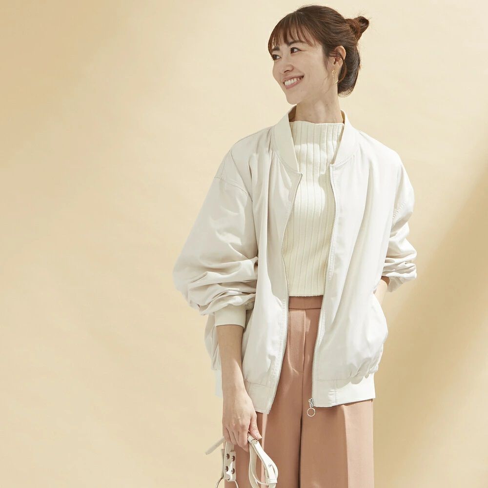 BACKYARD FAMILY「ブルゾン レディース 薄手 通販 ジャンパー ジャケット ジャンバー 秋 冬 秋冬 アウター」|その他|ベージュ1