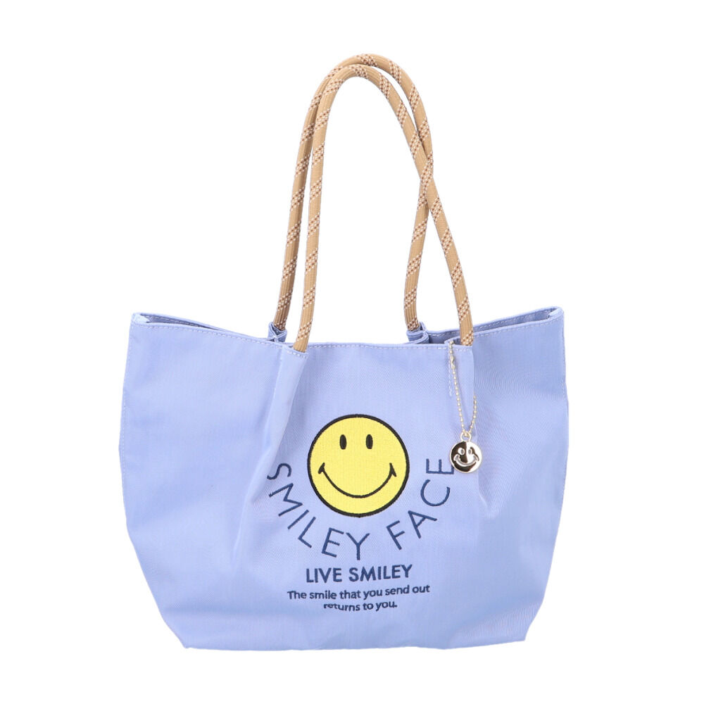 BACKYARD FAMILY「SMILEY FACE スマイリーフェイス トート 刺? 通販 トートバッグ トートバック 手提げ」|トートバッグ|ブルー1