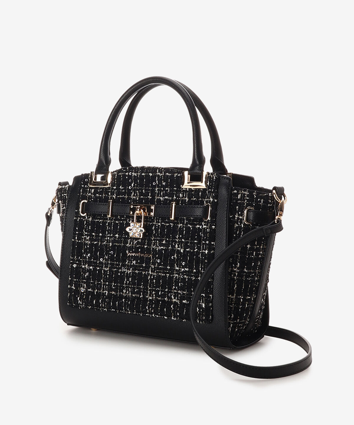 Samantha Vega「ツイードベルトビジューハンドバッグ」|ハンドバッグ|