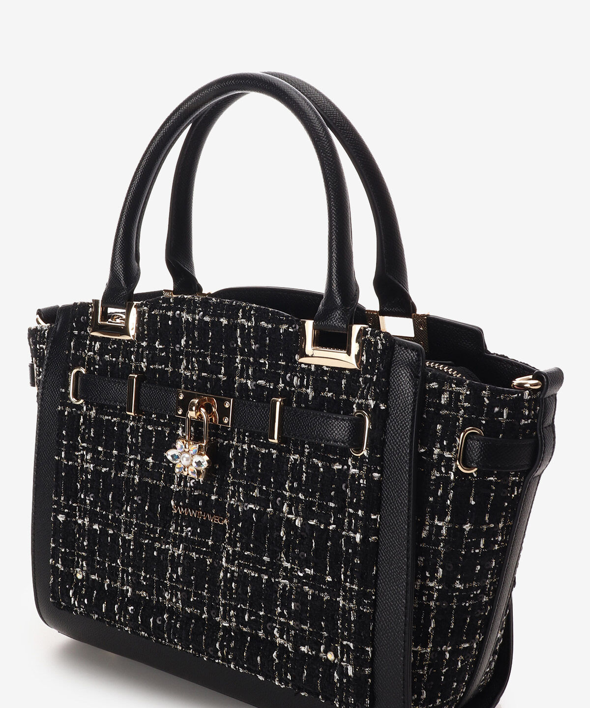 Samantha Vega「ツイードベルトビジューハンドバッグ」|ハンドバッグ|