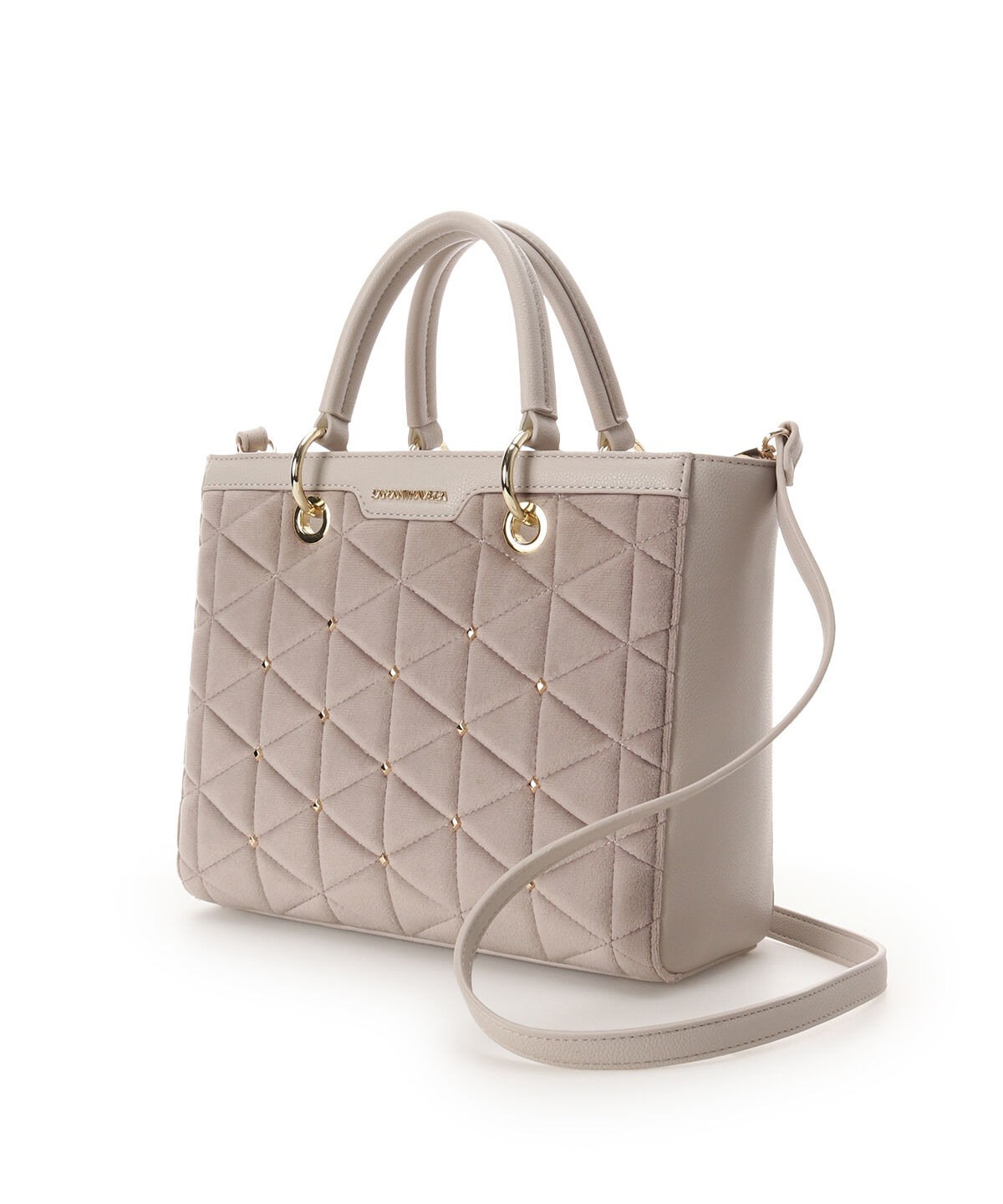 Samantha Vega「ベロアキルティングスタッズスクエアバッグ」|ハンドバッグ|