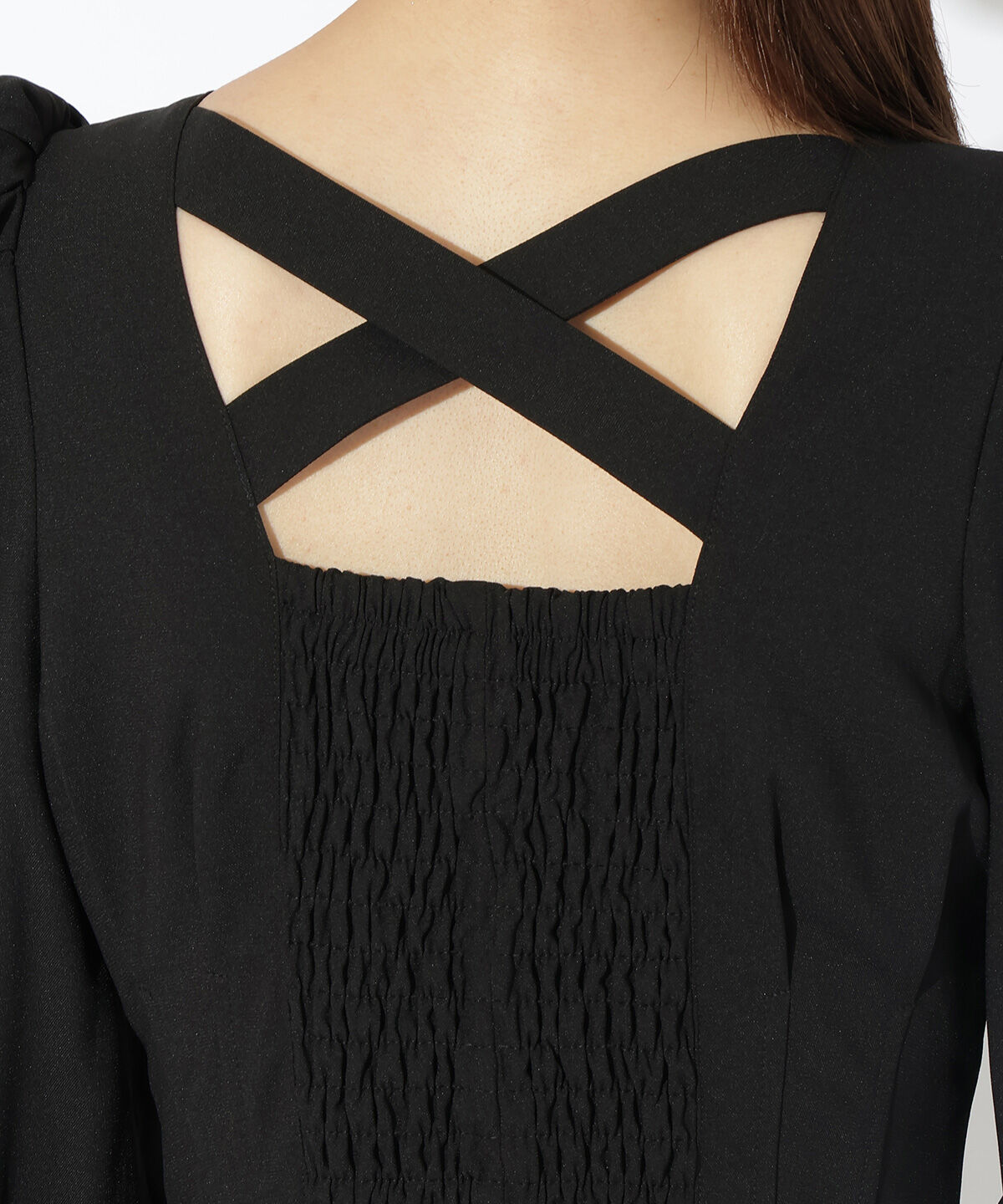 アンドクチュール「ウエストタックバックシャン長袖ワンピース」|ワンピース|