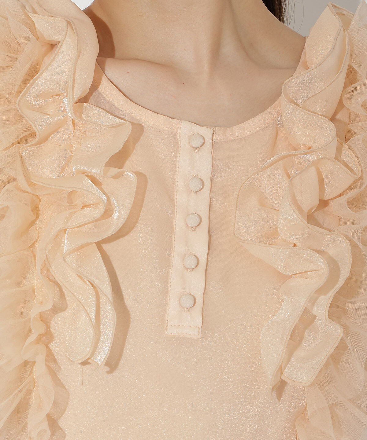 アンドクチュール「オーガンジー&チュールブラウス」|シャツ・ブラウス|