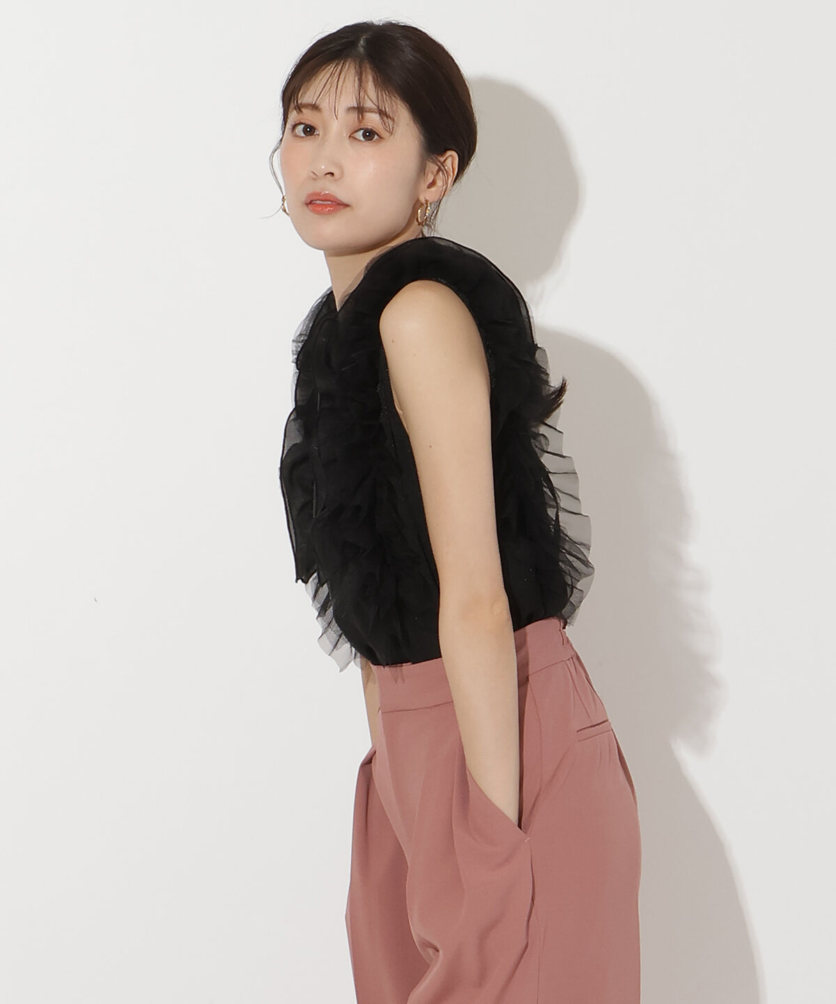 アンドクチュール「オーガンジー&チュールブラウス」|シャツ・ブラウス|