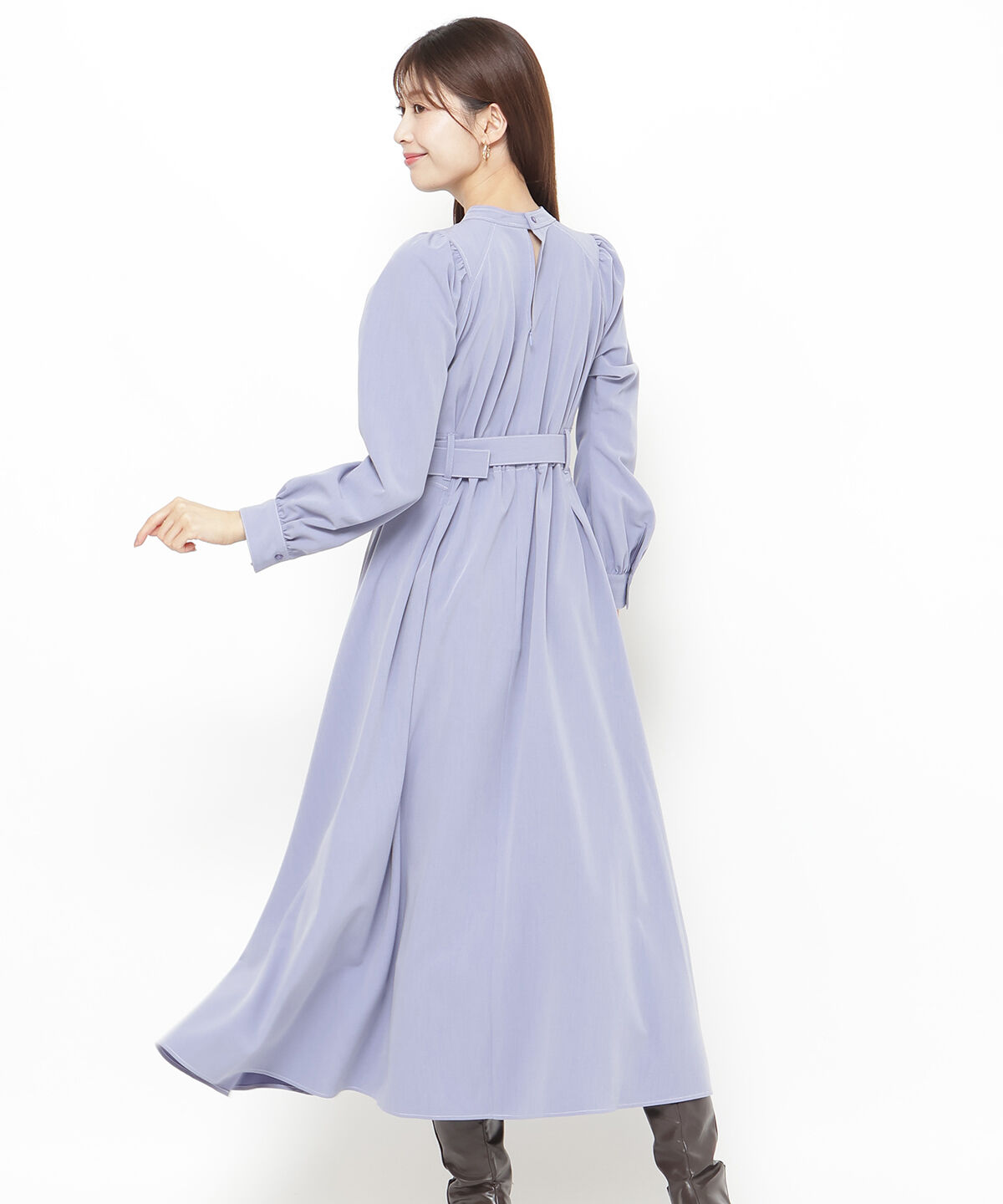 アンドクチュール「配色ステッチハイネックプリンセスワンピース」|ワンピース|