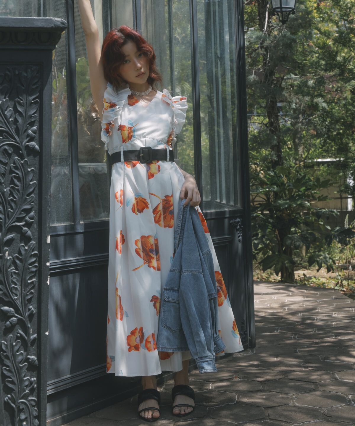 アンドクチュール「サンセットフラワーフリルワンピース」|ワンピース|