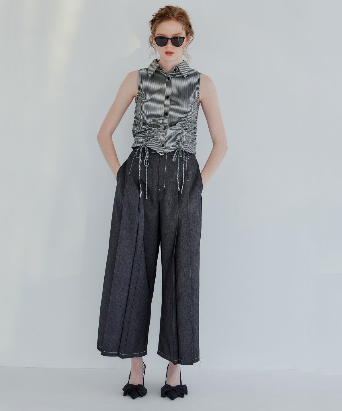 REDYAZEL「デニムライクワイドパンツ」|その他|ブラック