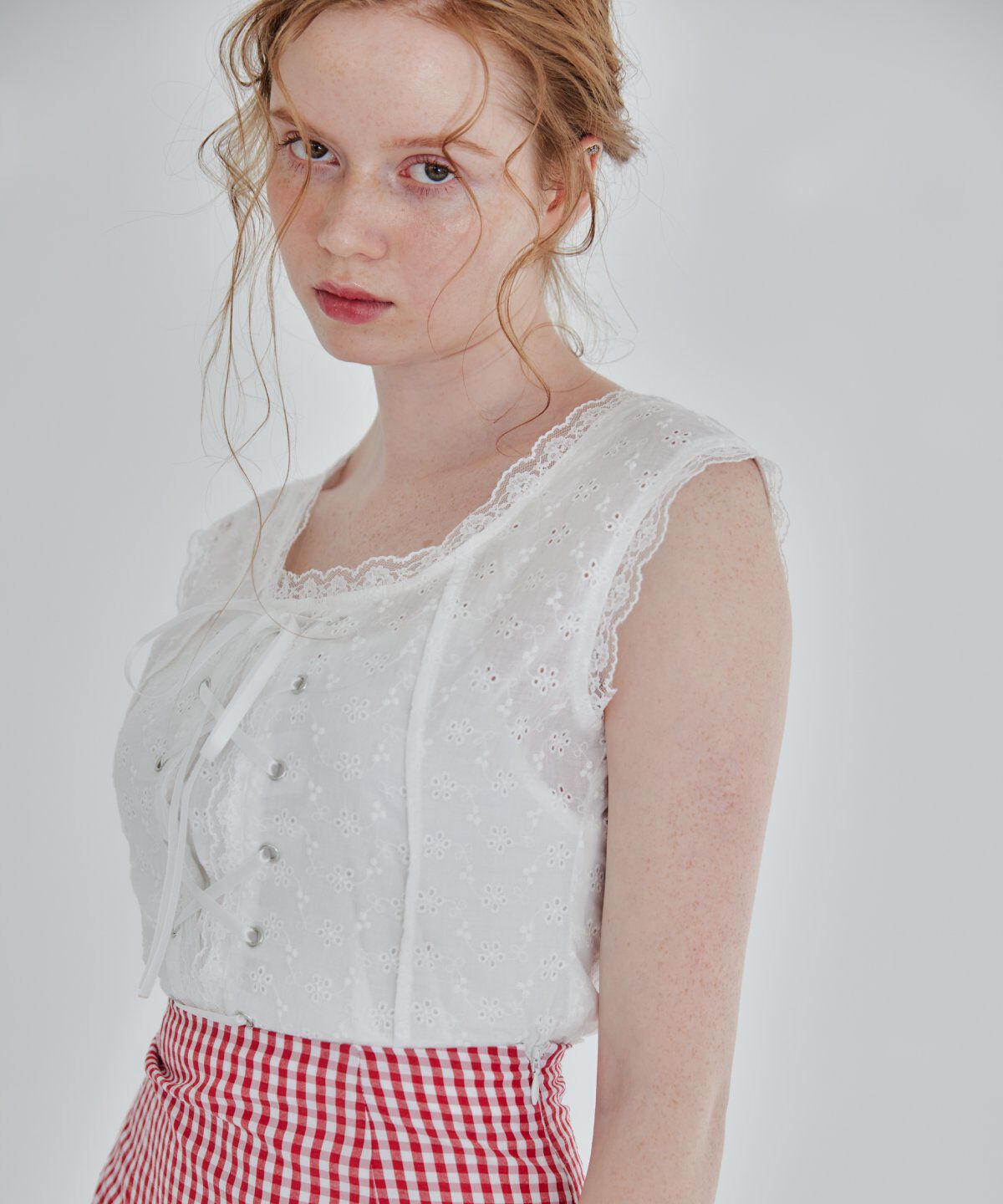 REDYAZEL「フロントレースアップブラウス」|シャツ・ブラウス|