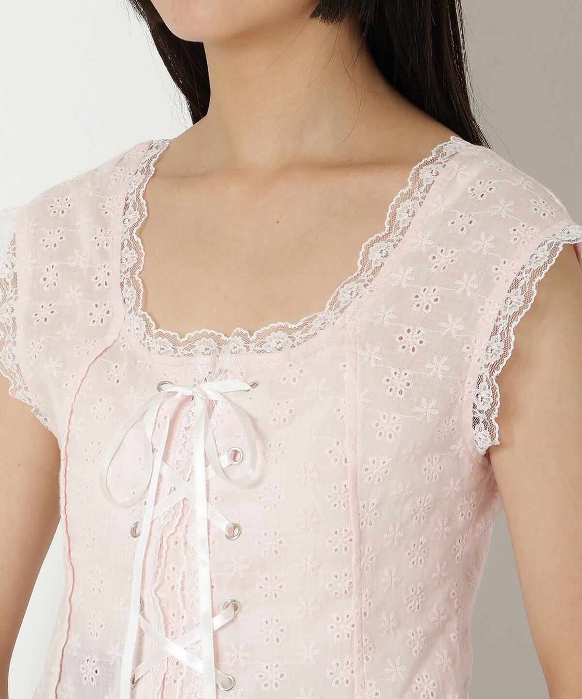 REDYAZEL「フロントレースアップブラウス」|シャツ・ブラウス|